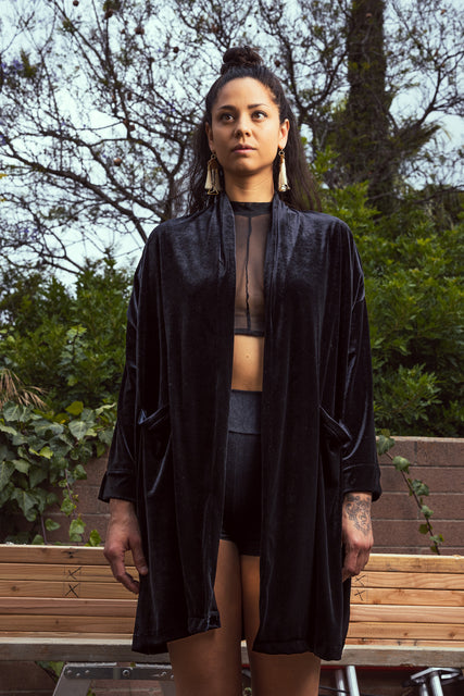 Black Velvet Kimono