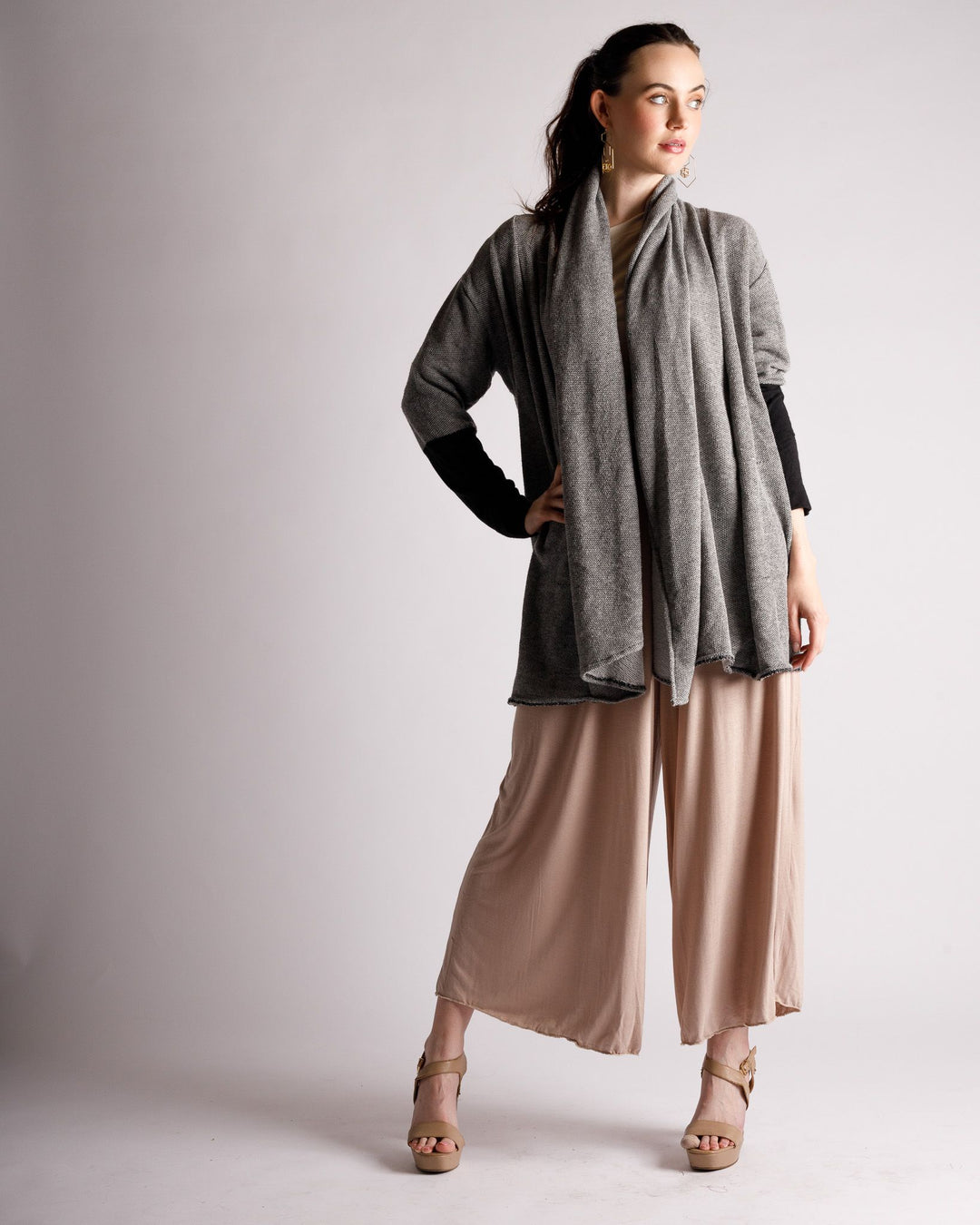 Indie Loose Knit Terry Wrap