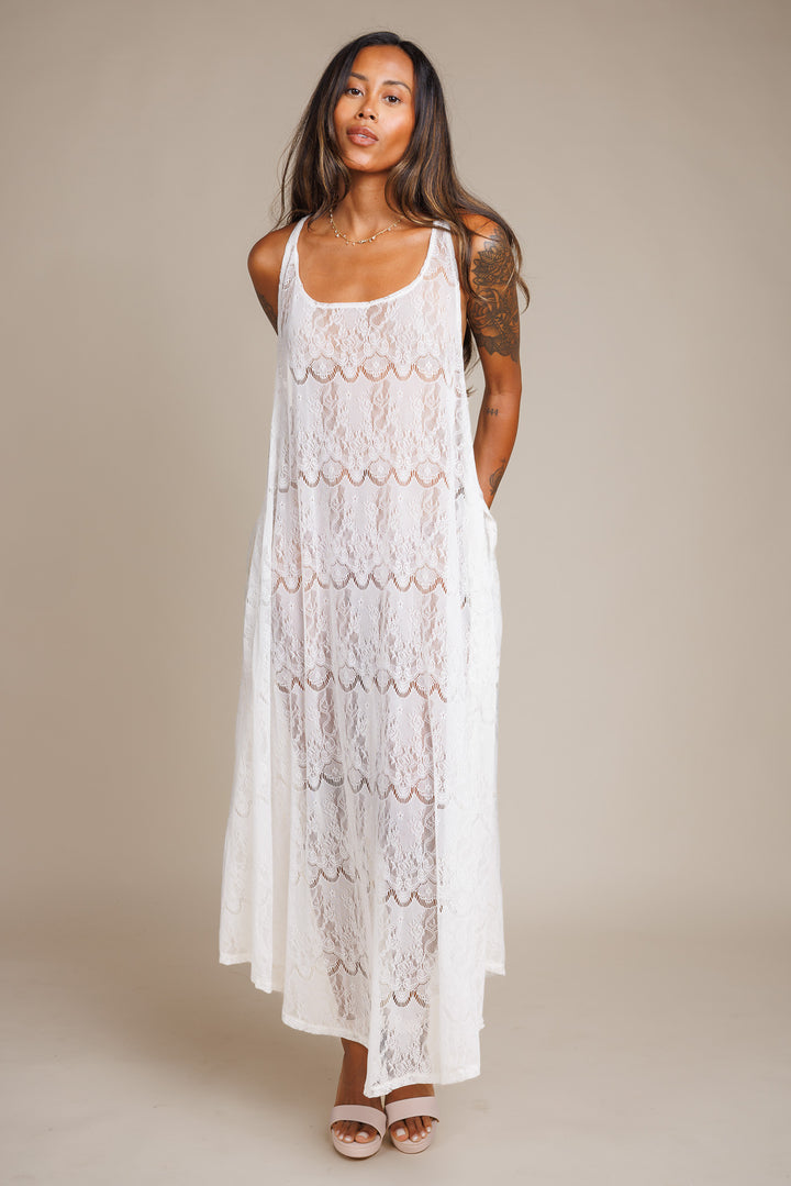 MIna White Lace Dress