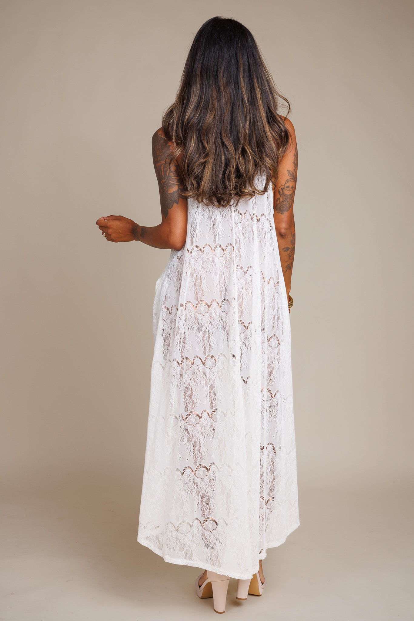 MIna White Lace Dress