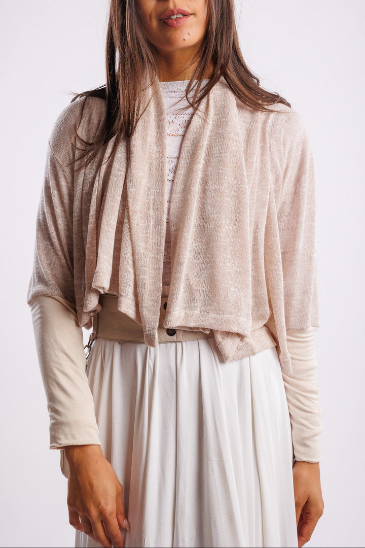 Cropped Knit Creme Wrap