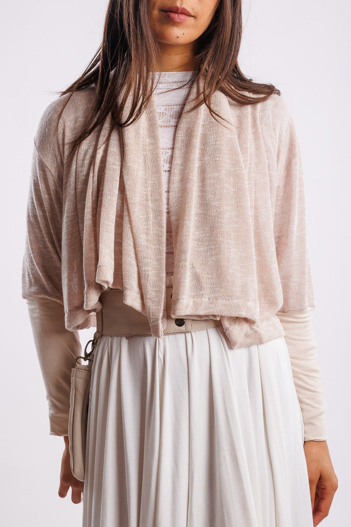Cropped Knit Creme Wrap