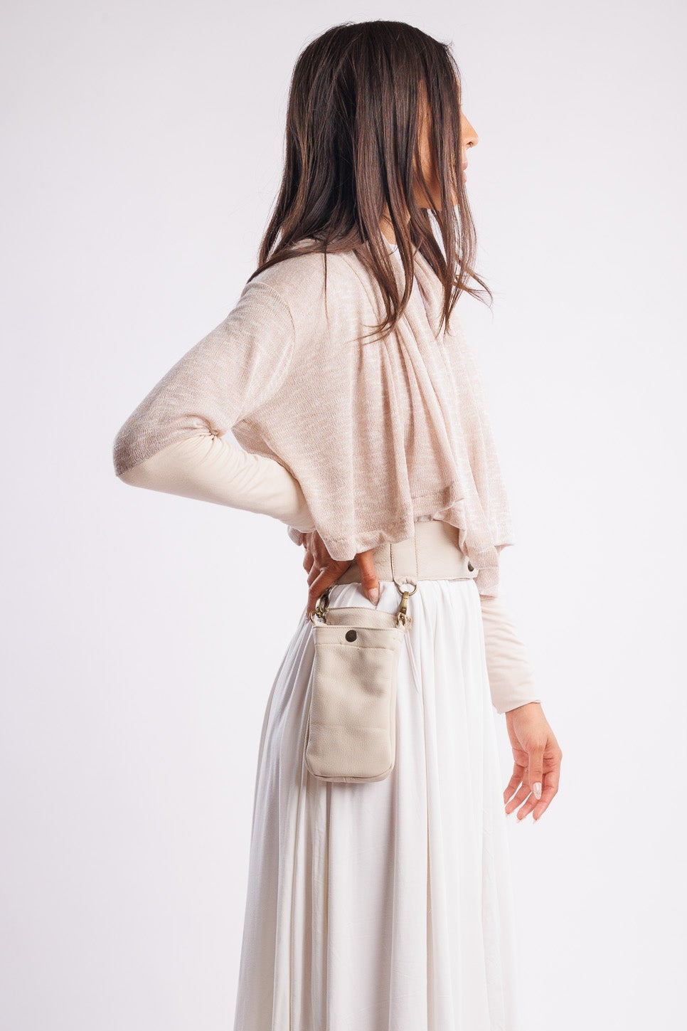 Cropped Knit Creme Wrap
