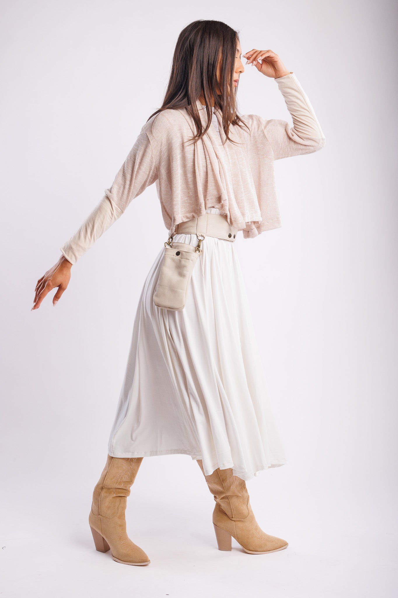 Cropped Knit Creme Wrap