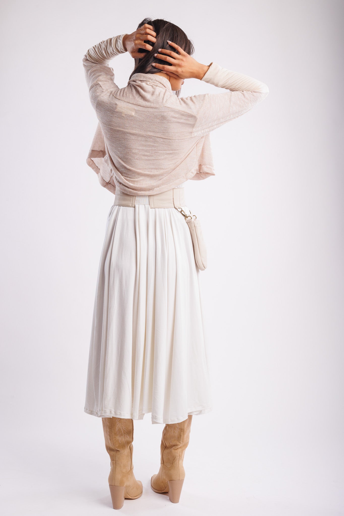 Cropped Knit Creme Wrap