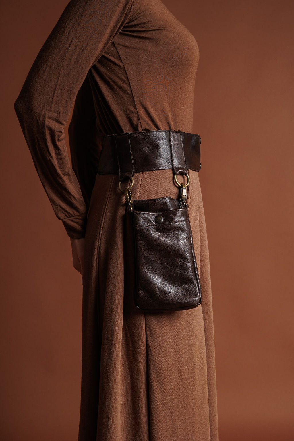 One Pocket Leather Belt