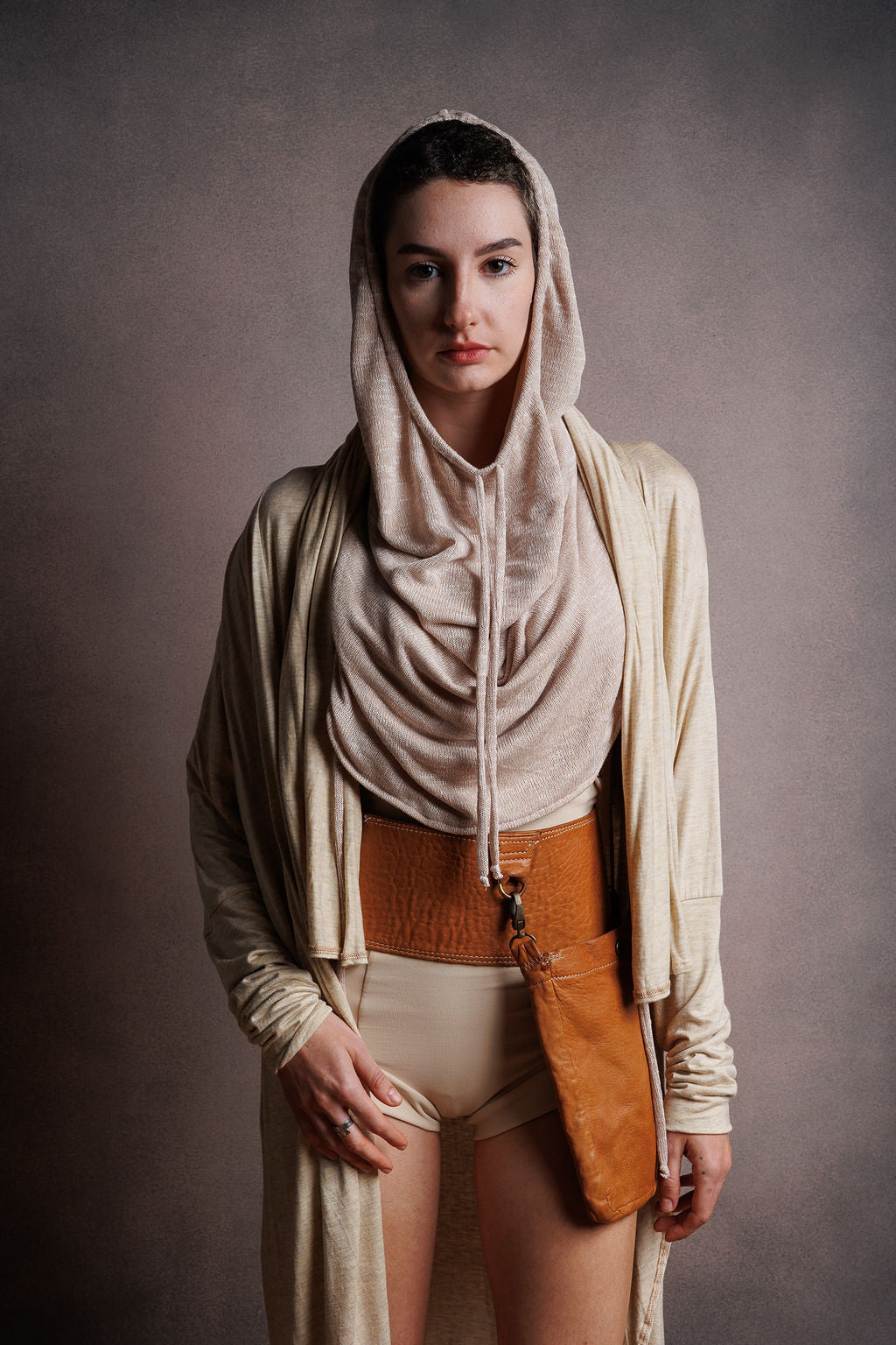 Leather Belt Camel  (one pocket included)