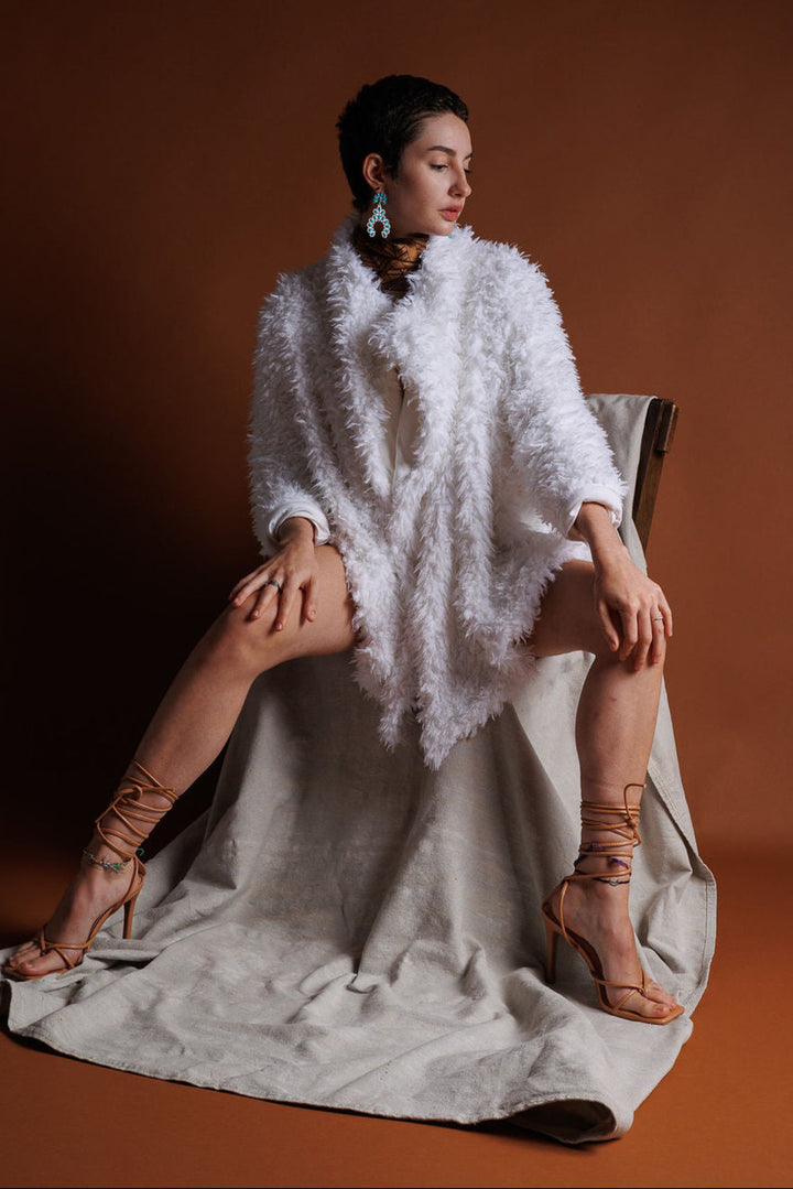 luxe faux fur jacket white
