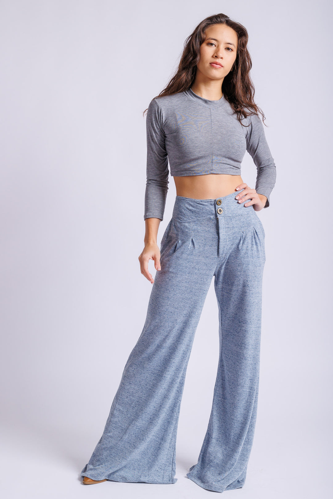 Denim Jersey Flair Pant