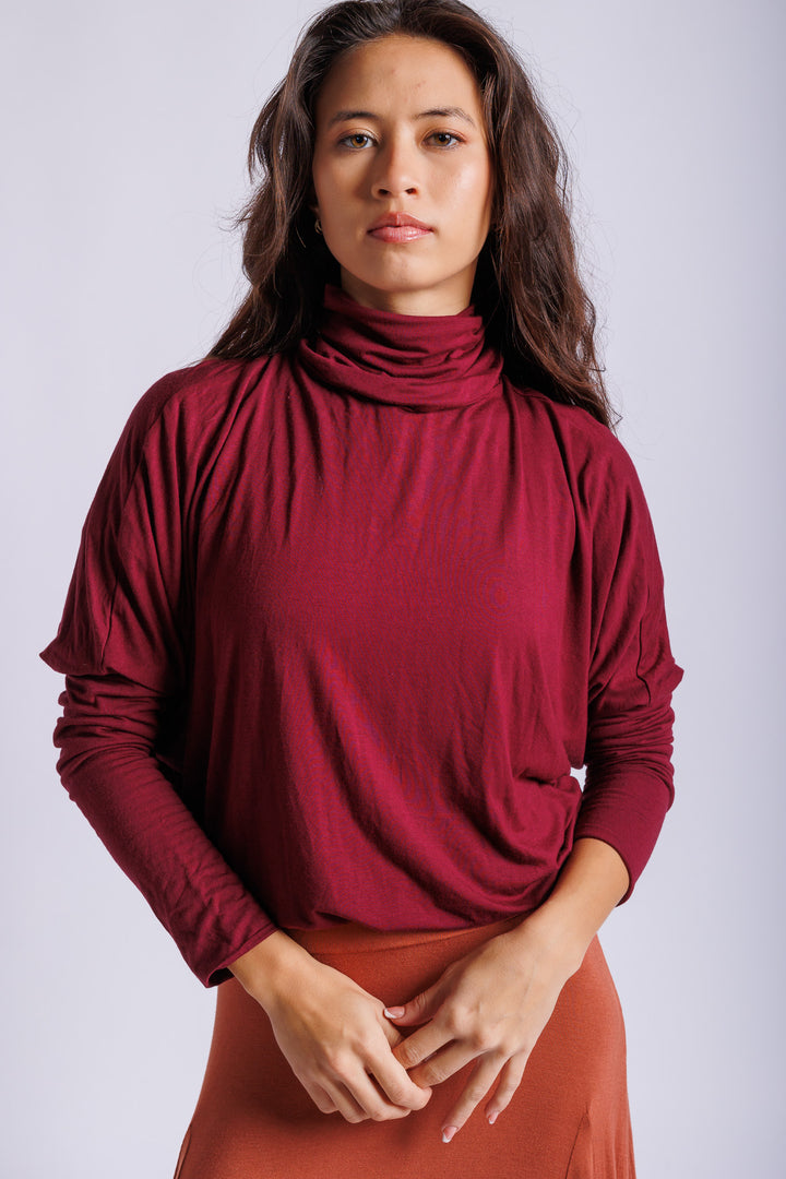 Burgundy Raya Top