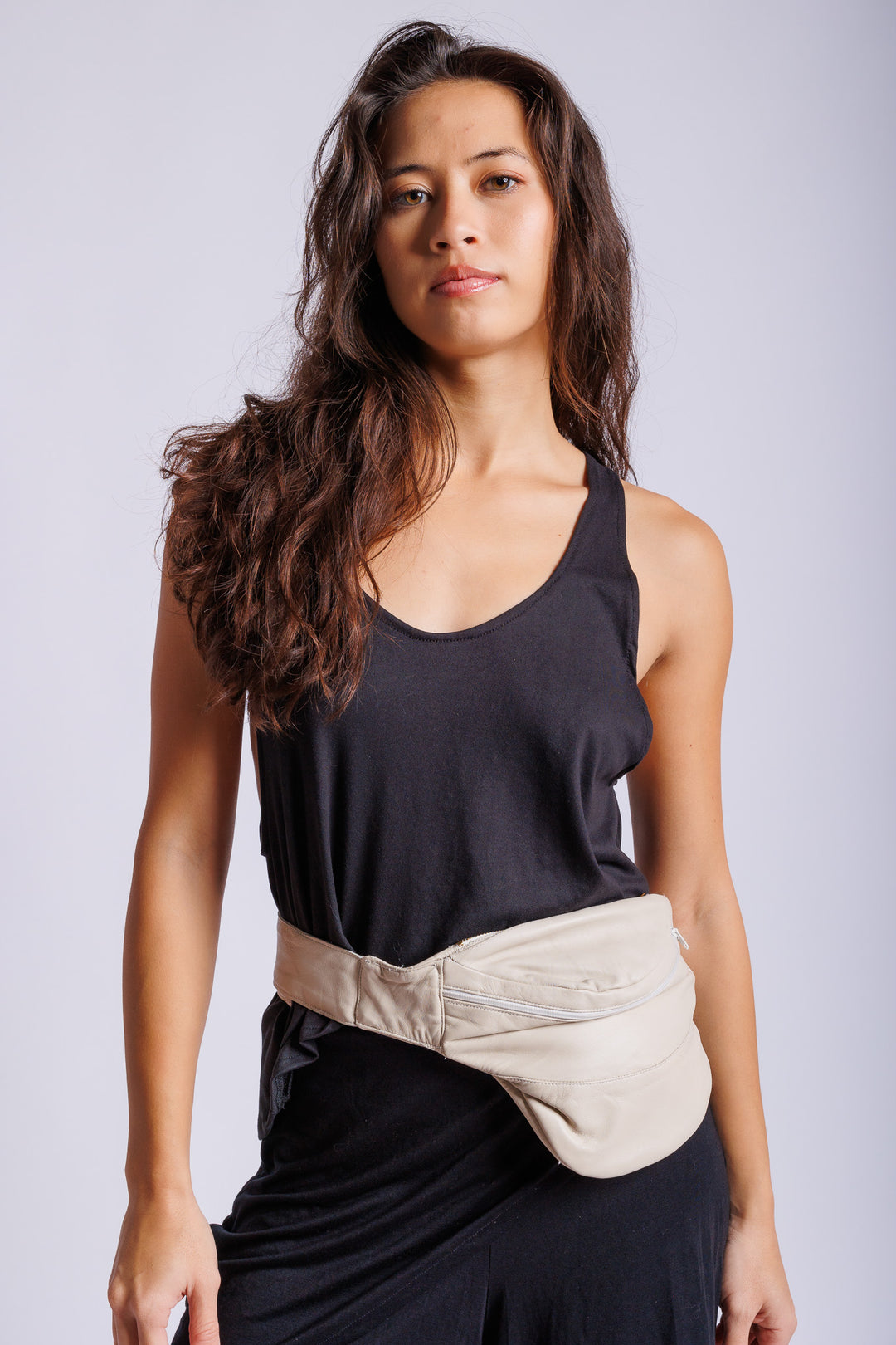 Creme Leather Fanny Pac