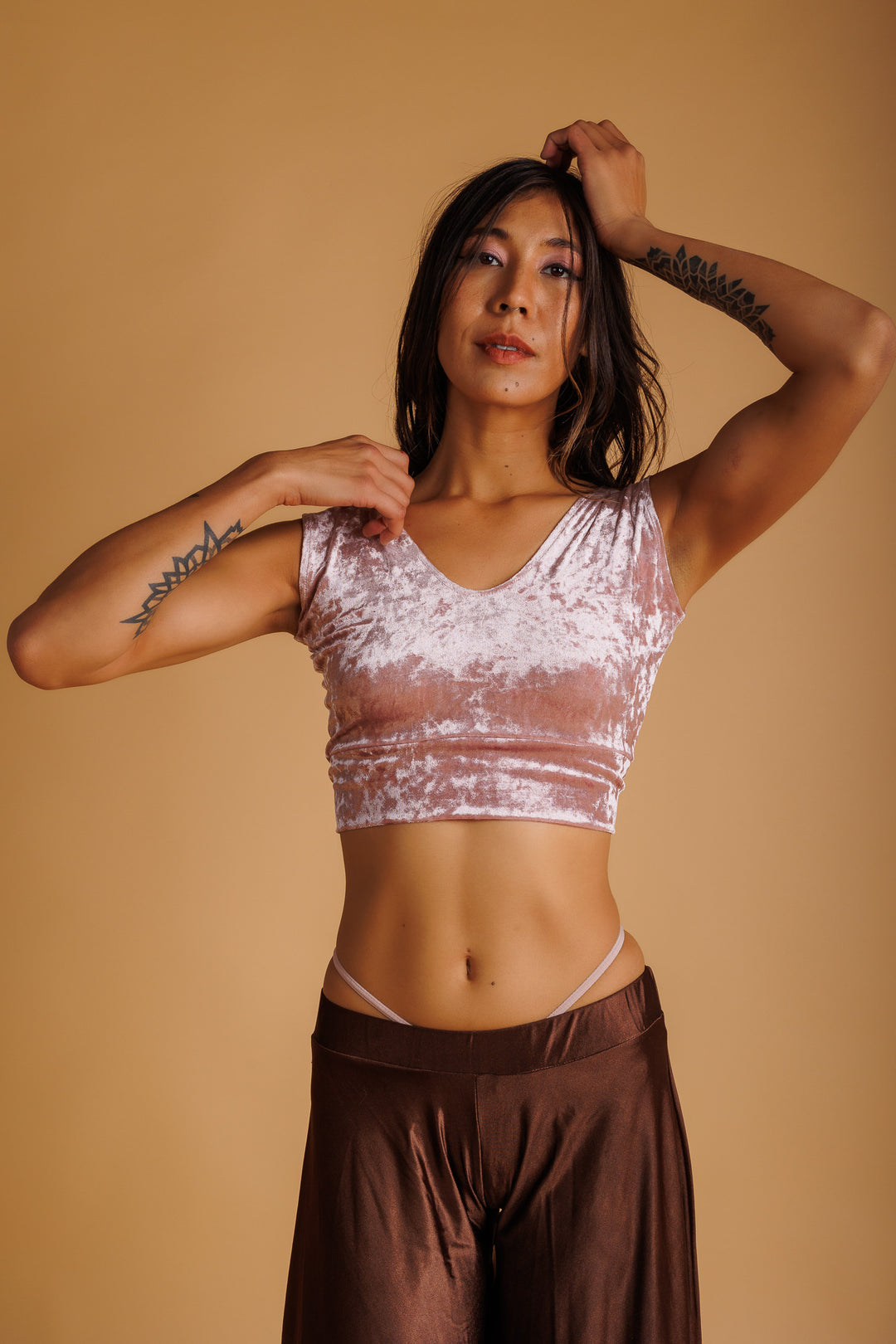 Pink Velvet Crop Top
