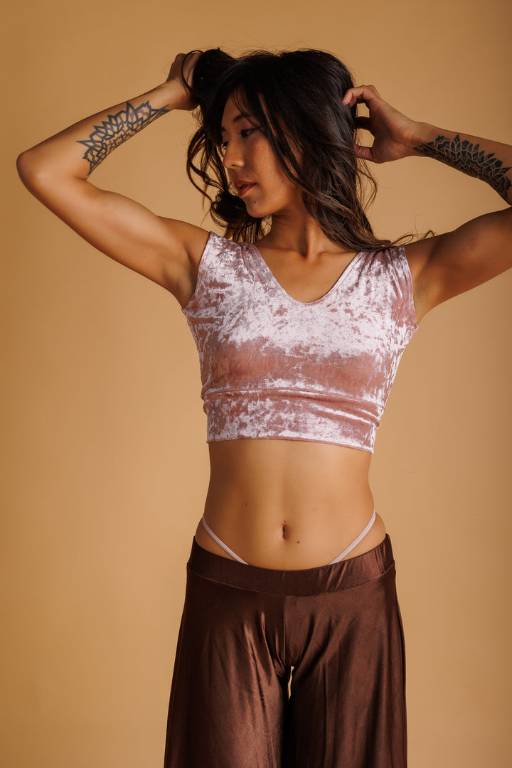 Pink Velvet Crop Top
