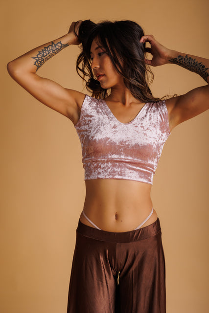 Pink Velvet Crop Top