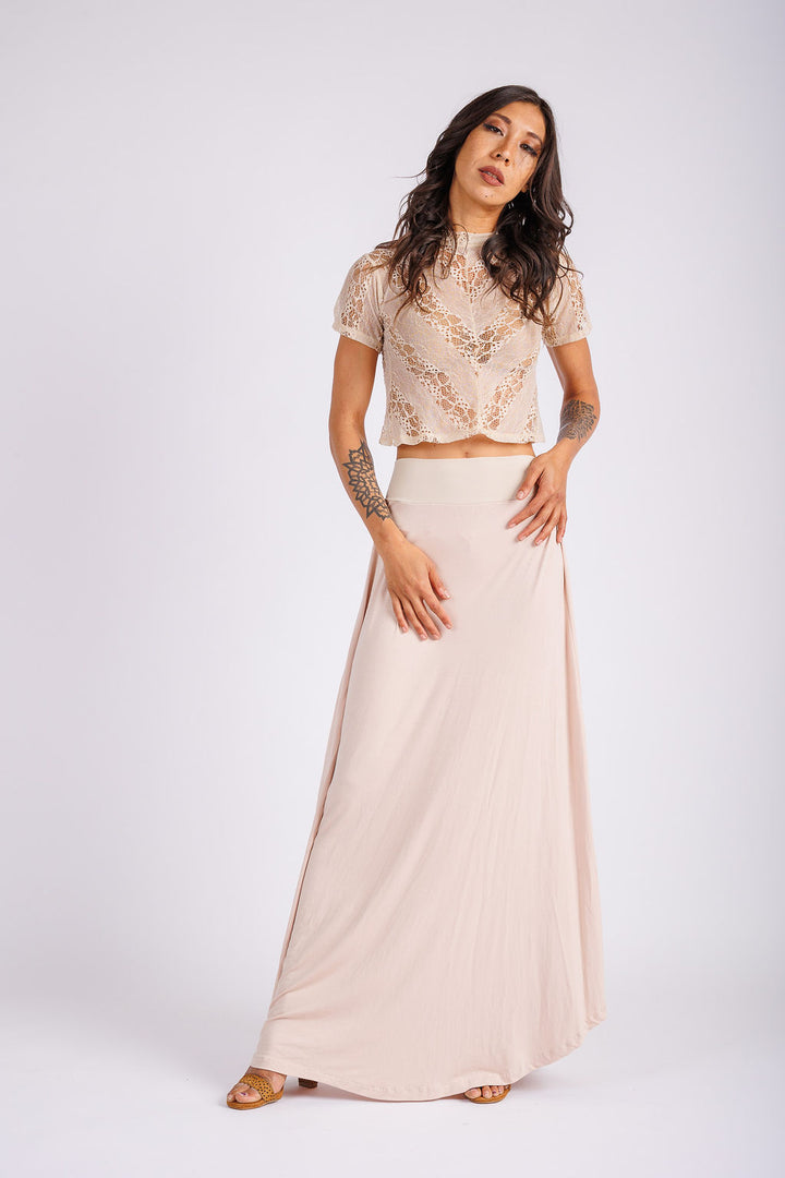 High Waisted Blush Skirt