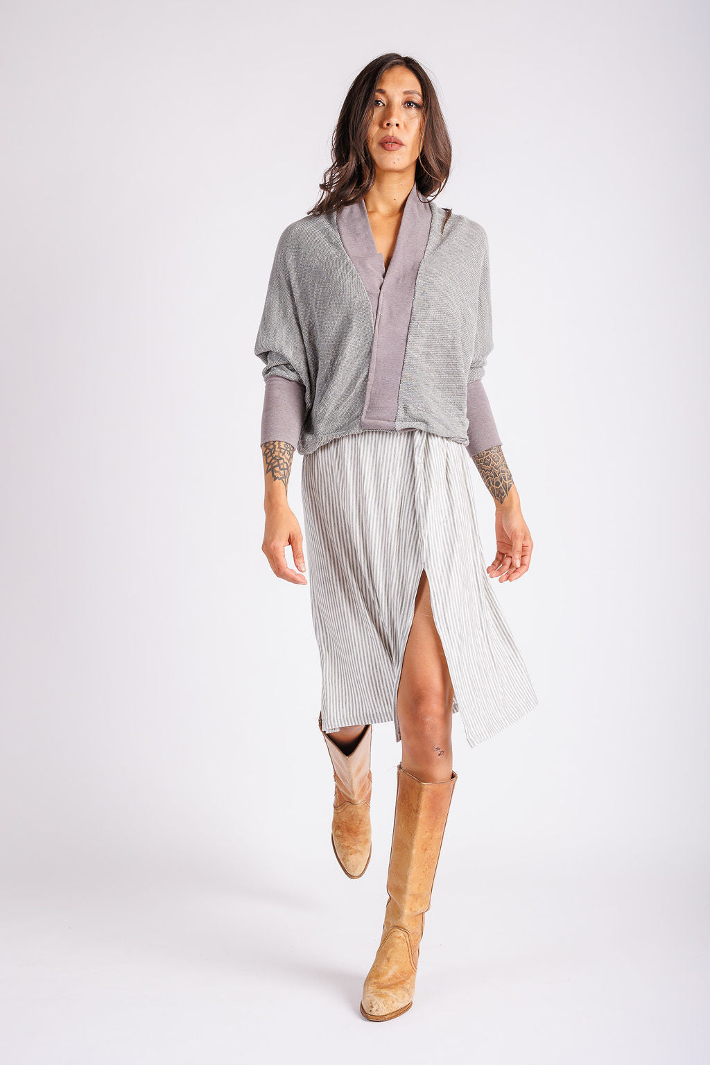 Ely Two Way Top Heather Grey