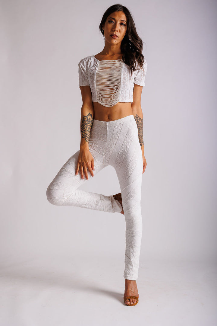 White Lace Leggings