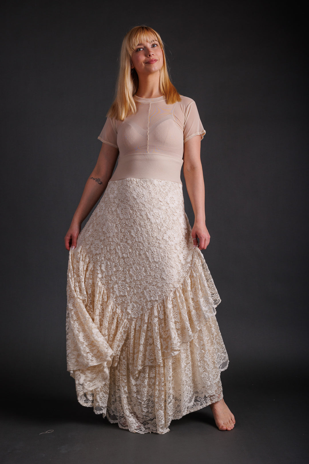 Double Ruffle Wedding Skirt