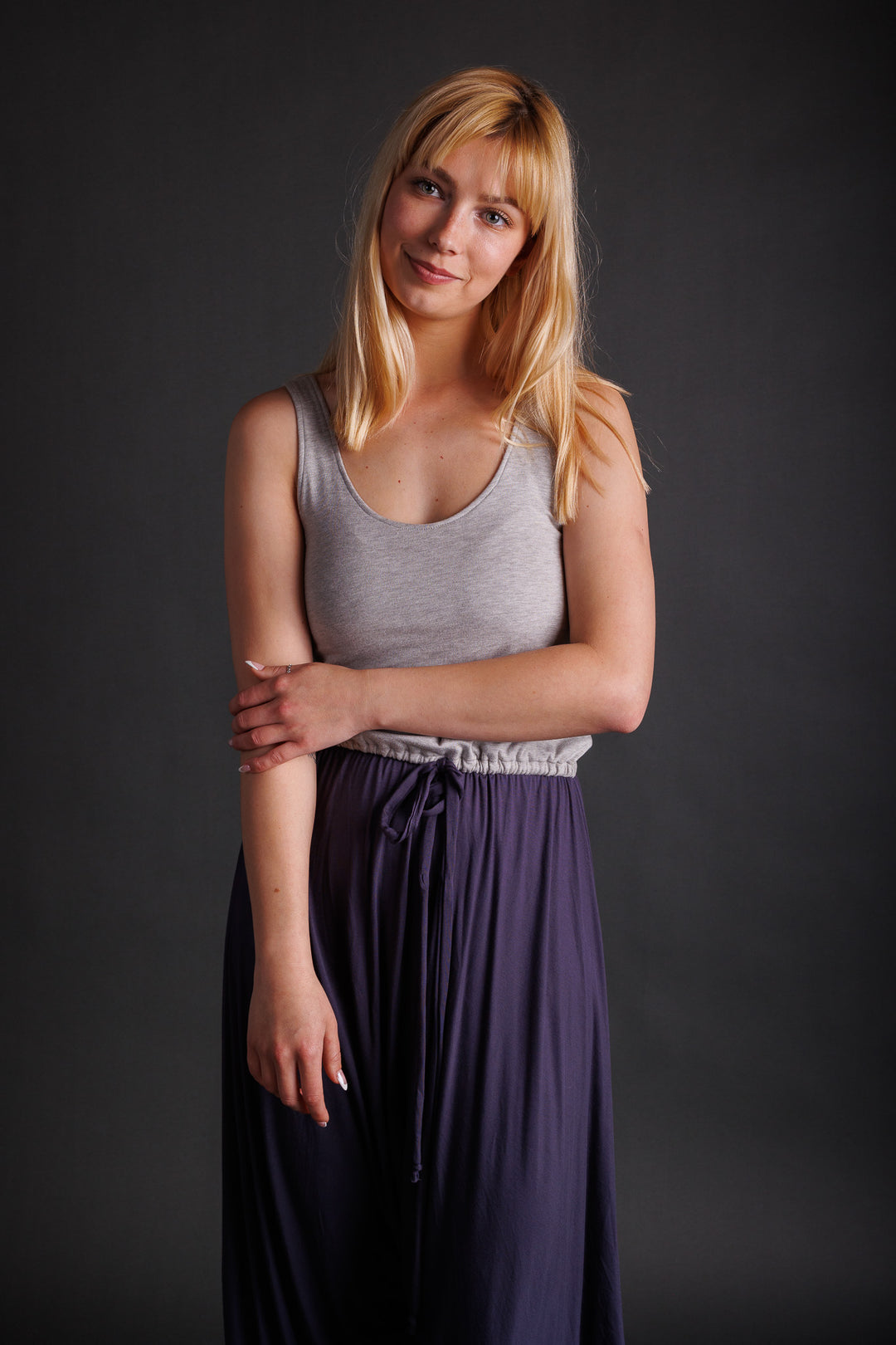 Grey and Blue Tank Jumpsuit