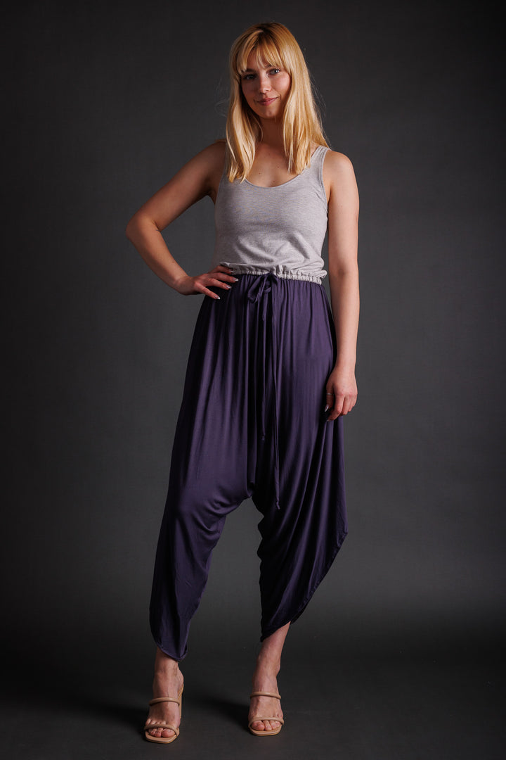 Grey and Blue Tank Jumpsuit