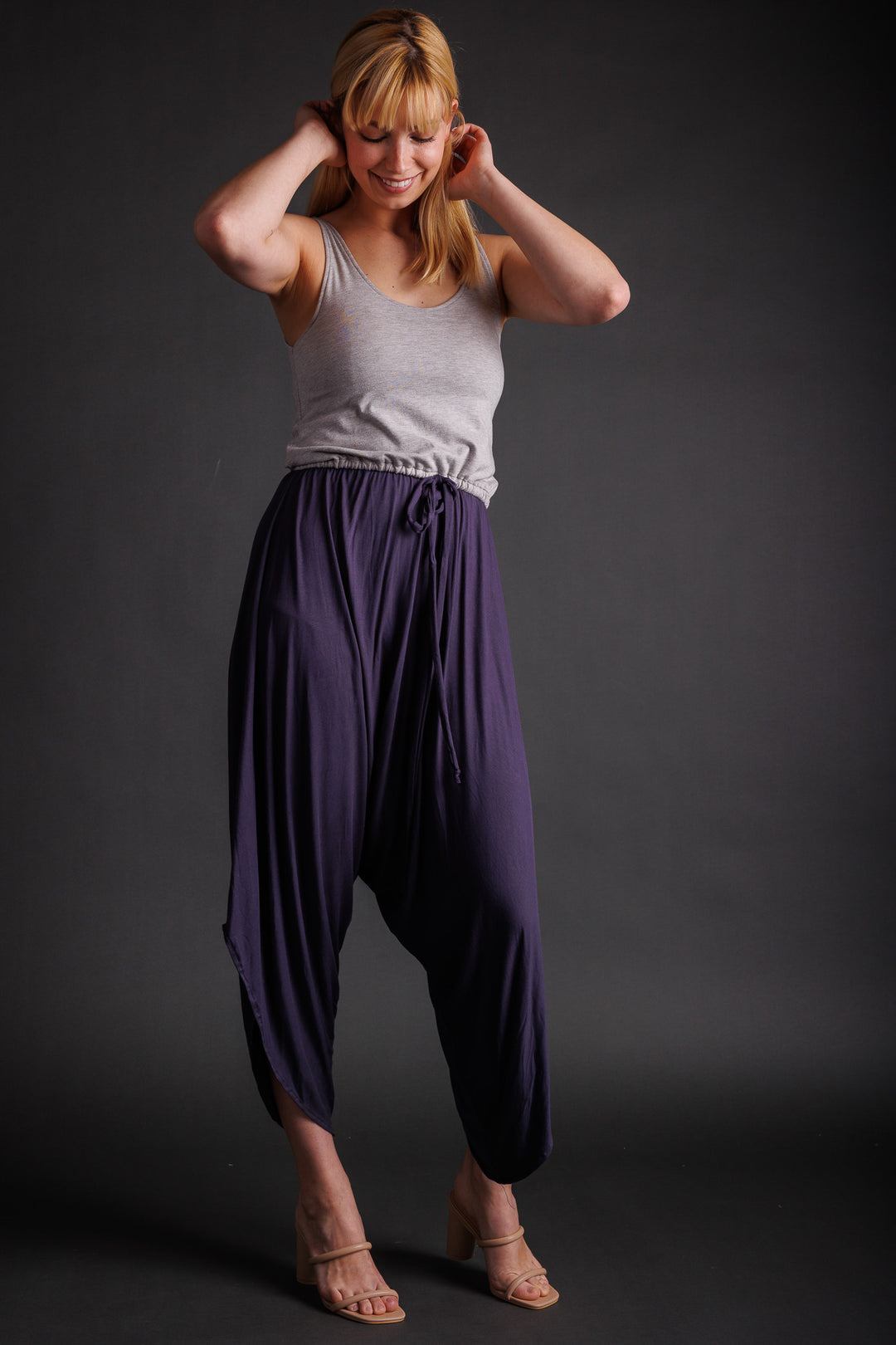 Grey and Blue Tank Jumpsuit
