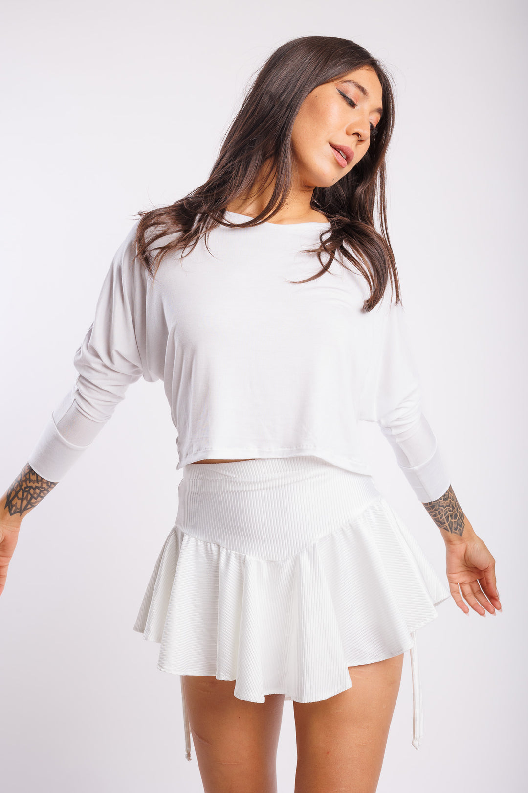 White Nylon Flirt Skirt