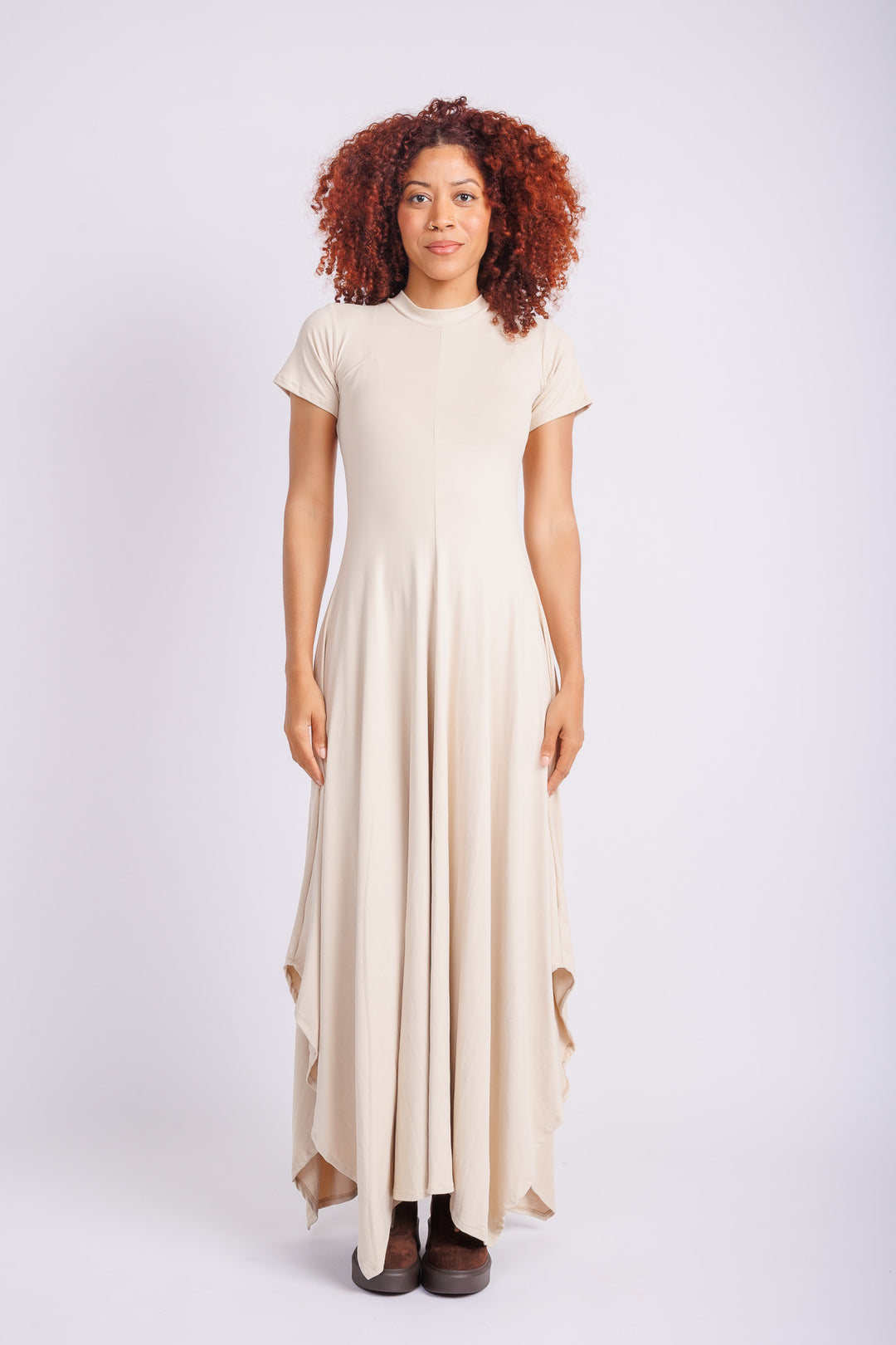 Reina Nude Nylon Dress