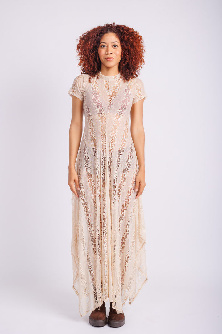 Reina Blush Lace Dress
