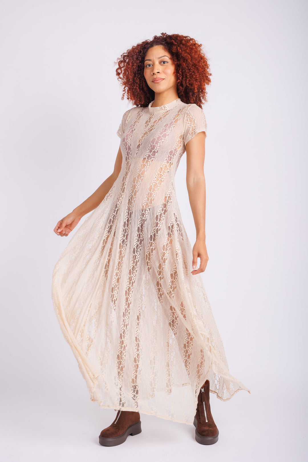 Reina Blush Lace Dress