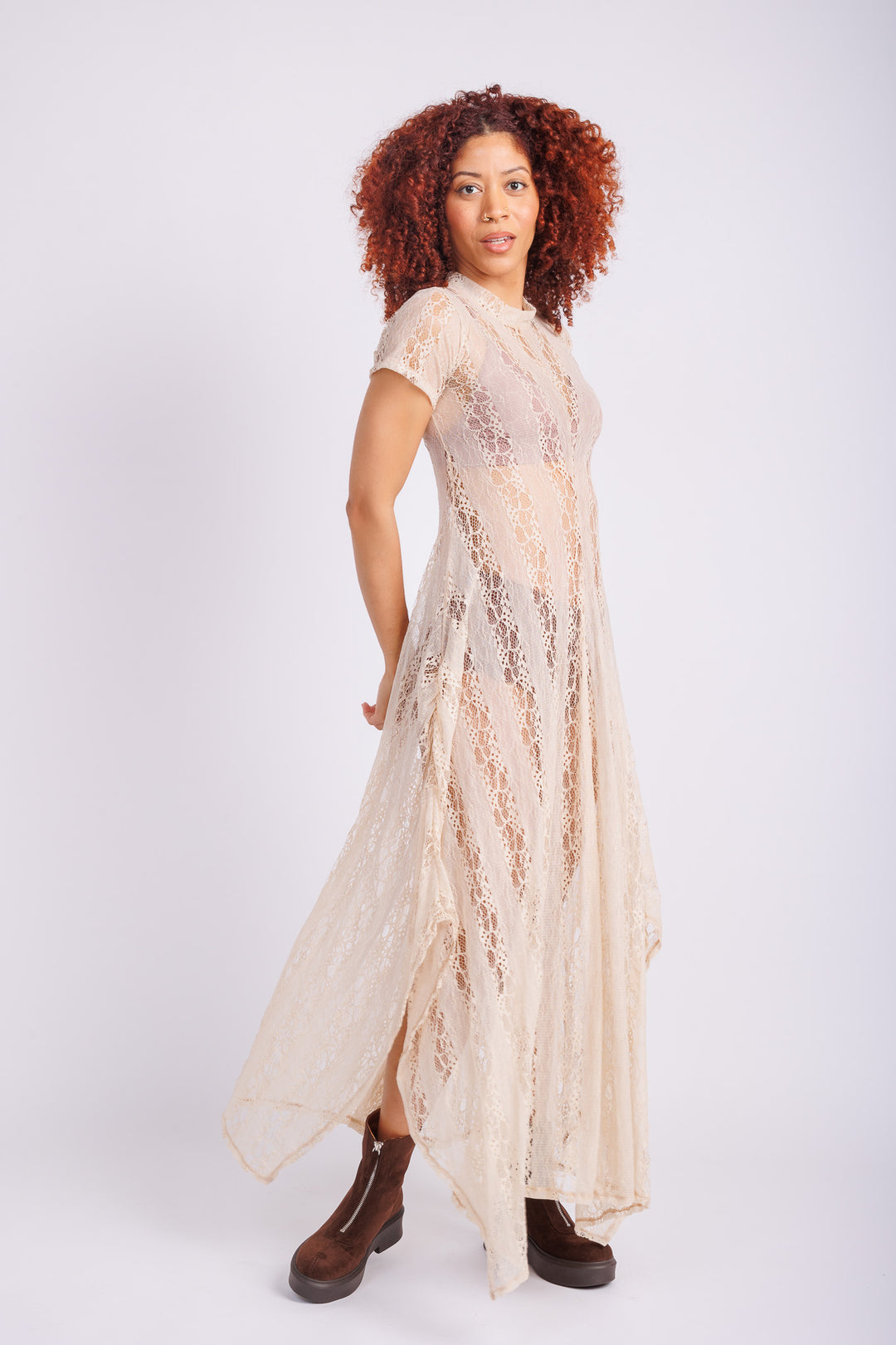 Reina Blush Lace Dress