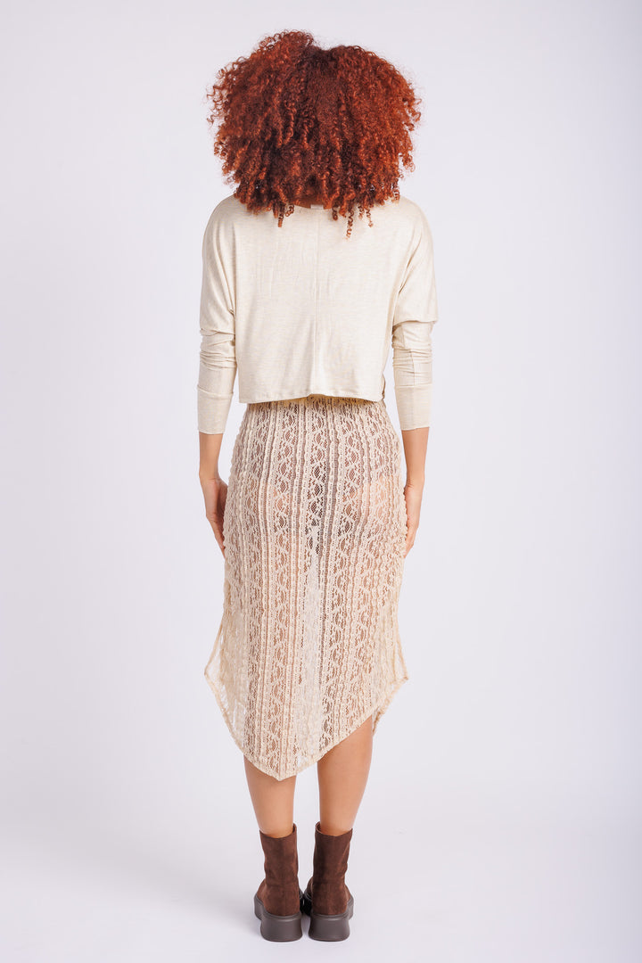 Sheer Nude Maxi Skirt