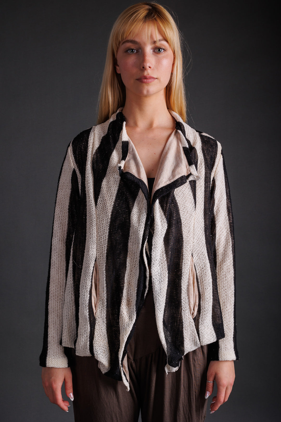 Stripe Cropped Cardigan