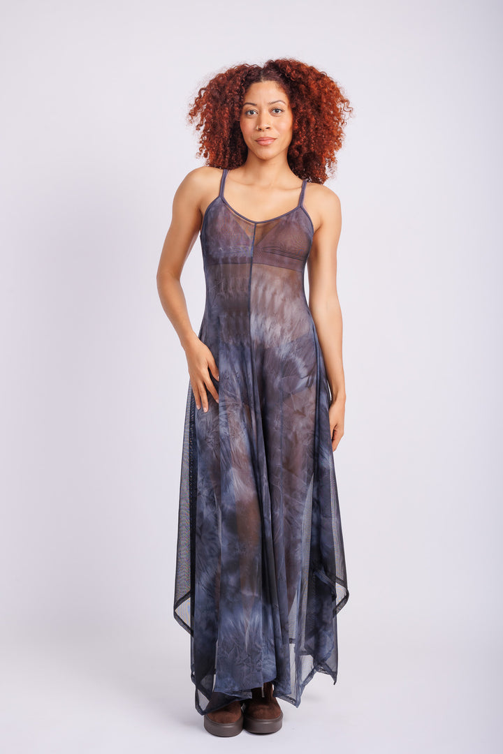 Navy Tie Dye Tank Dress