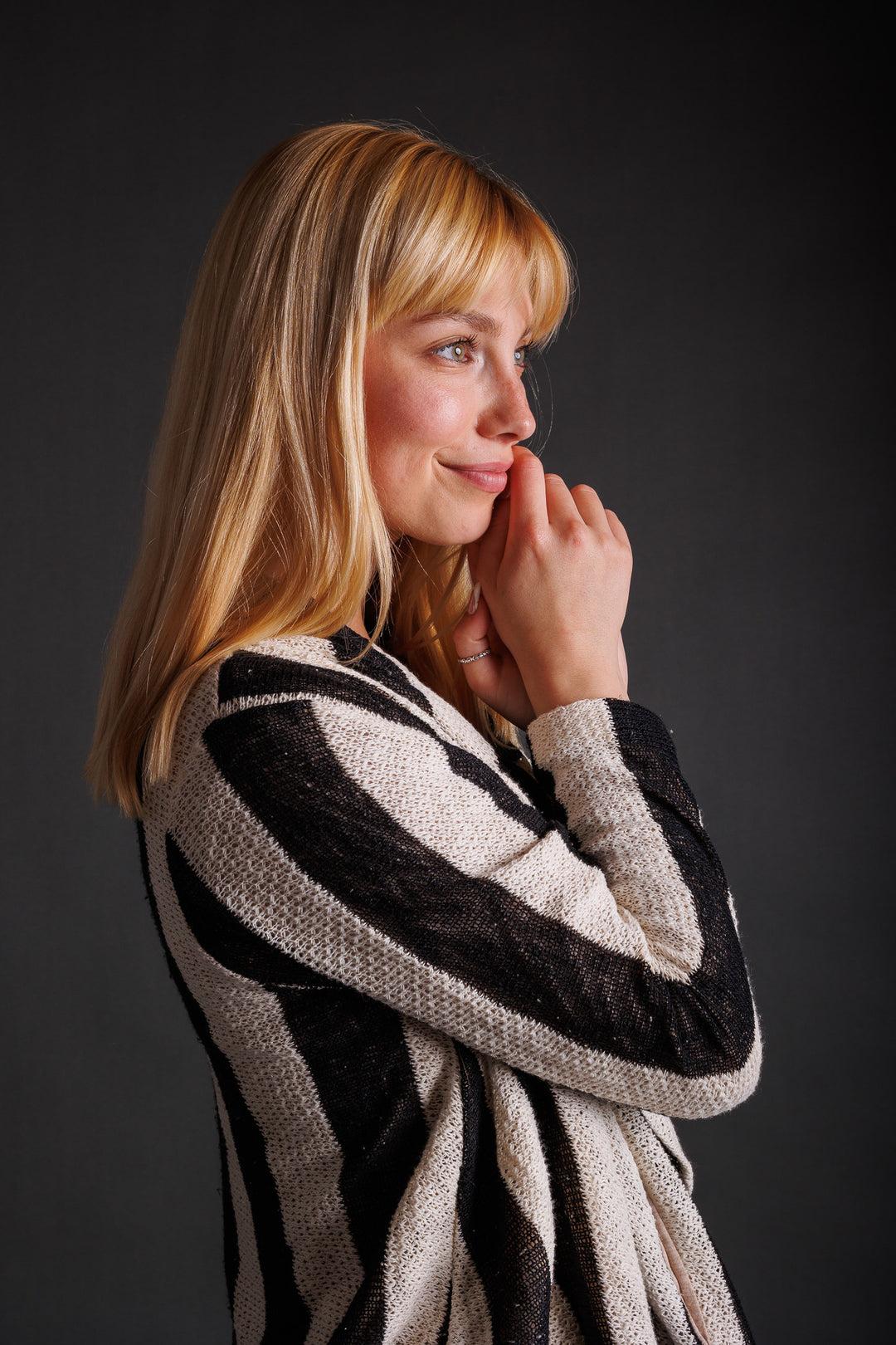 Stripe Cropped Cardigan