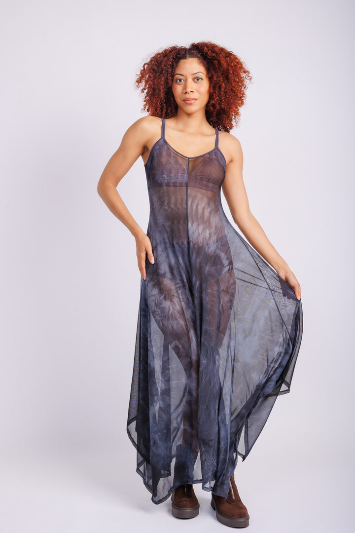 Navy Tie Dye Tank Dress