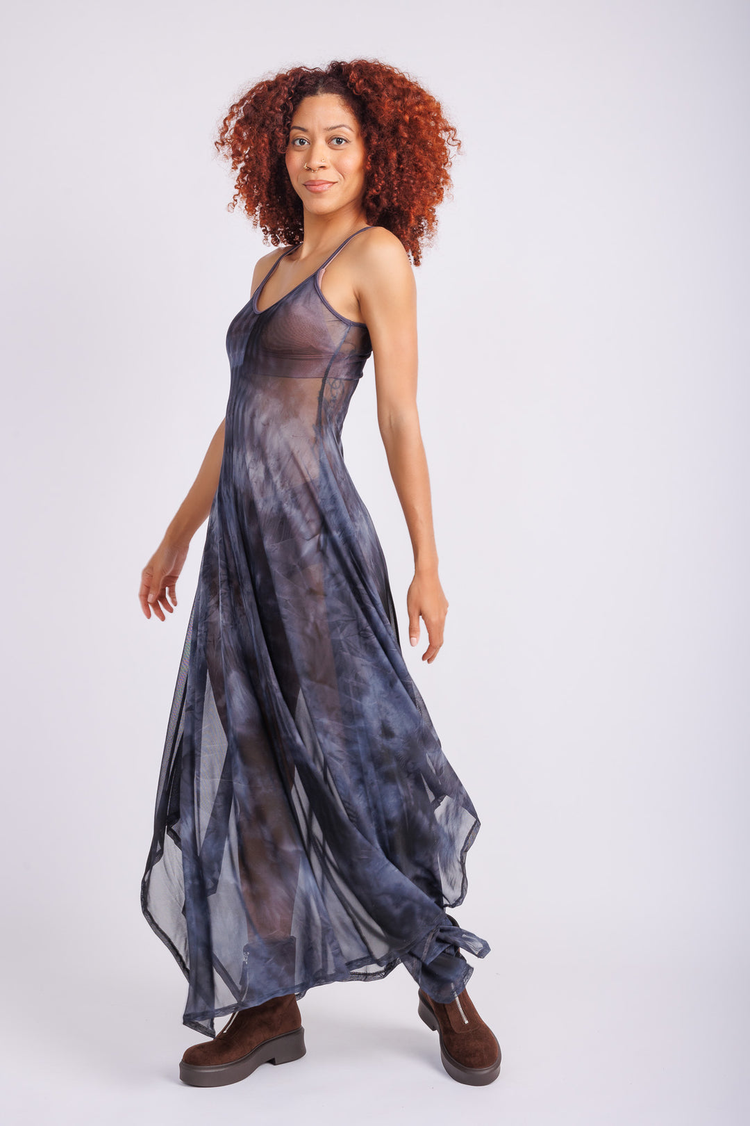 Navy Tie Dye Tank Dress