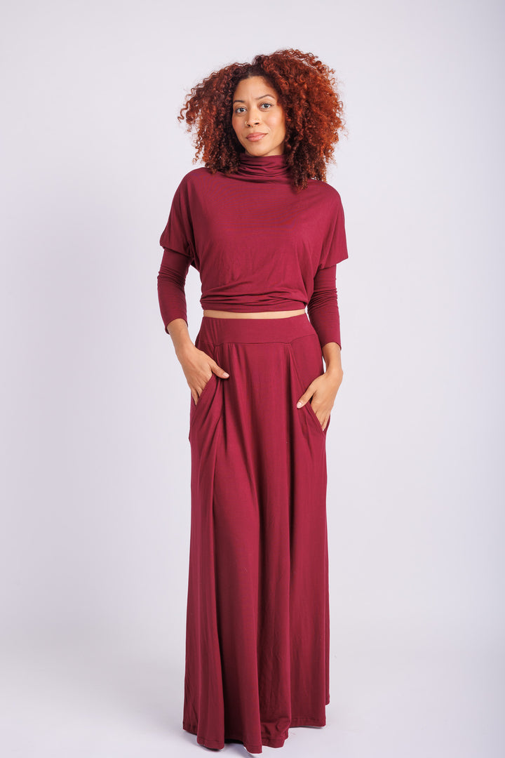 Gaia Skirt Burgundy