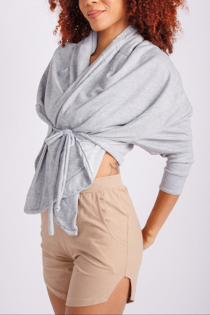 Cropped Grey Terry Wrap