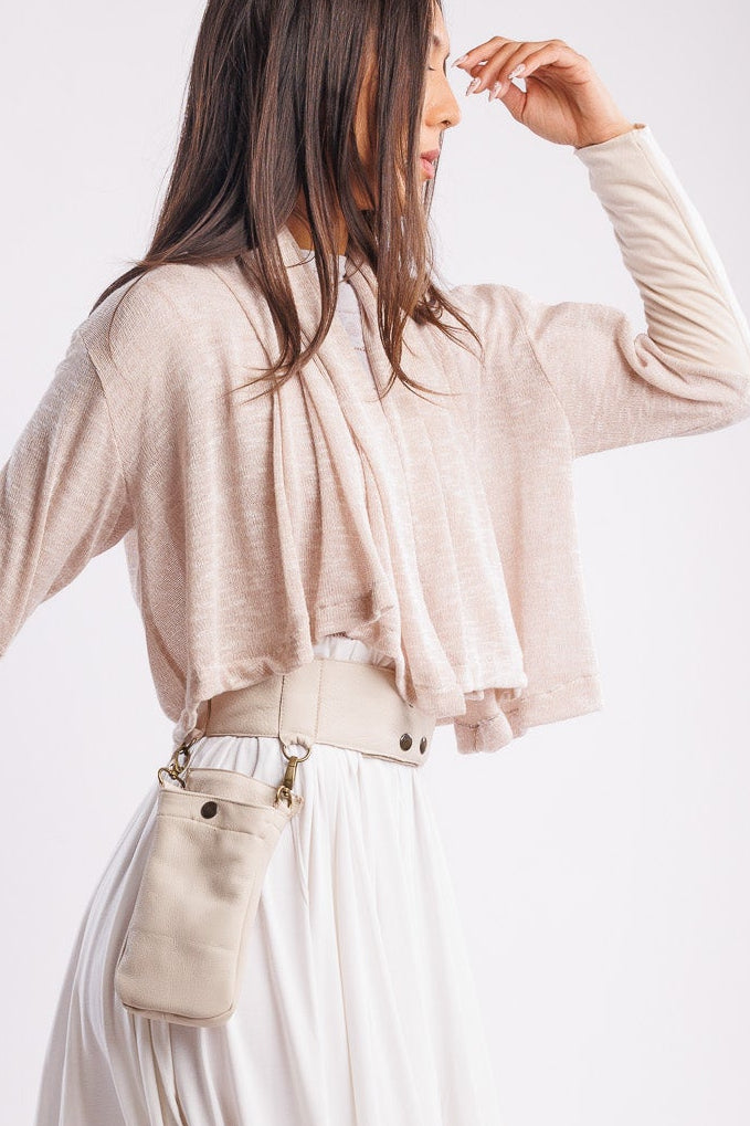 Cropped Knit Creme Wrap