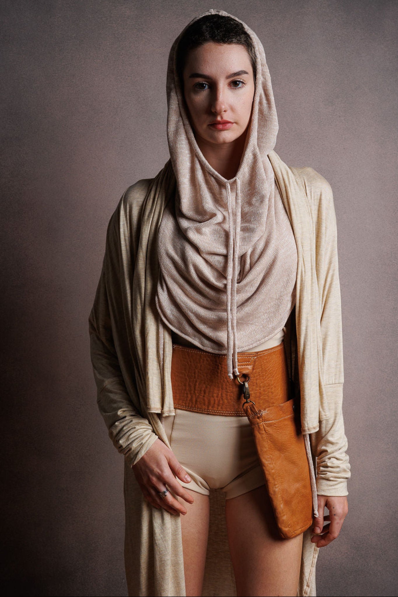 hooded top beige desert wear