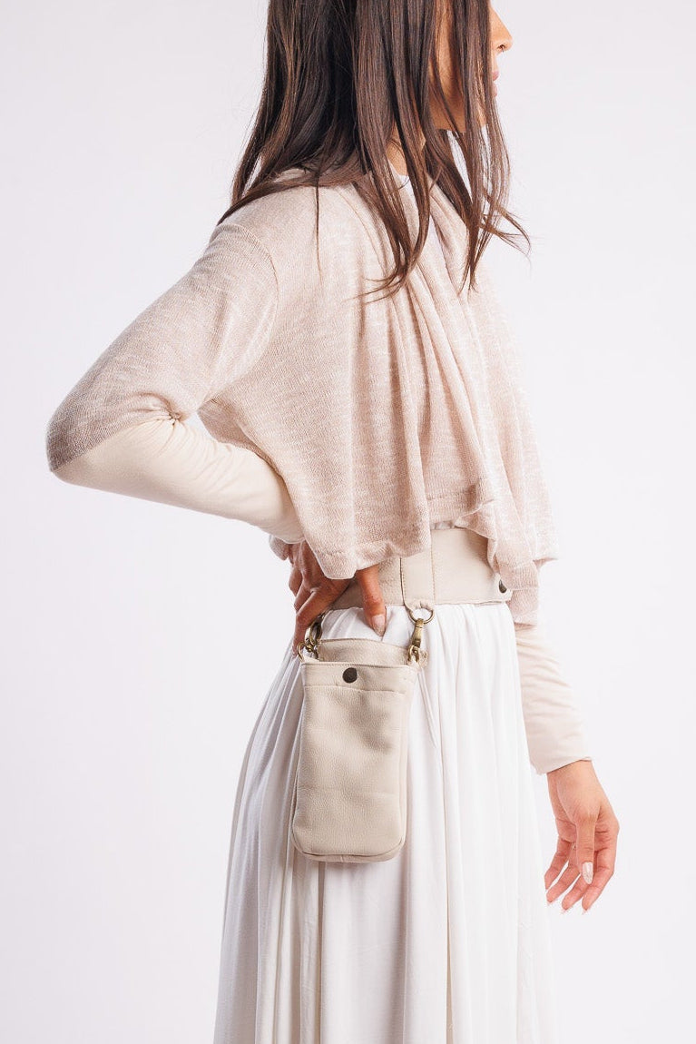 leather pocket hip belt and cropped jacket