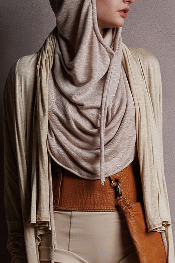 creme cropped in the front long in the back wrap