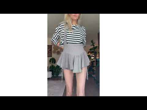 Stripe Ruffled mini skirt &amp; Cropped Stripe Top