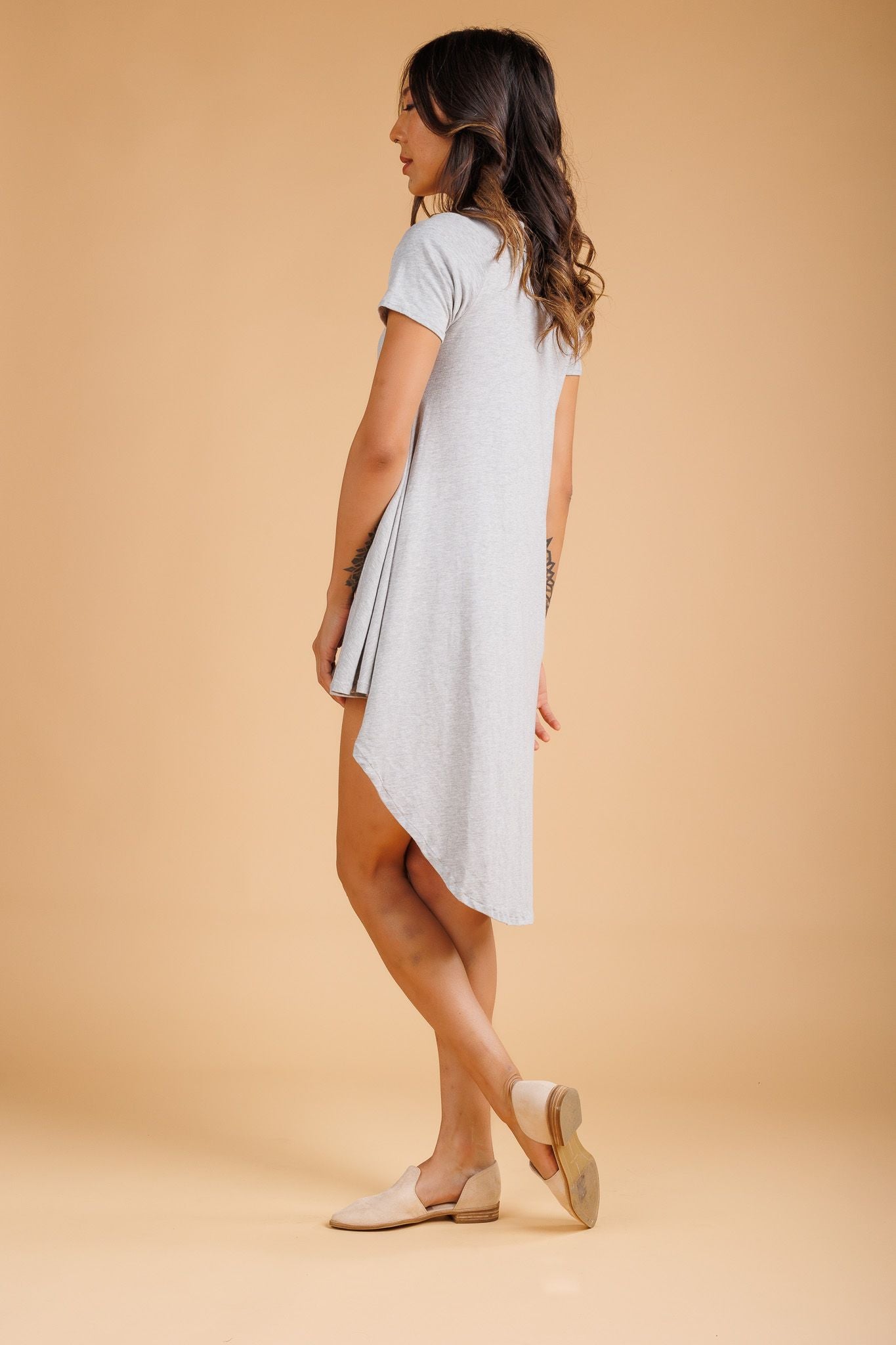 high low t shirt dress Loulou de Saison Igari Asymmetric T-Shirt Dress