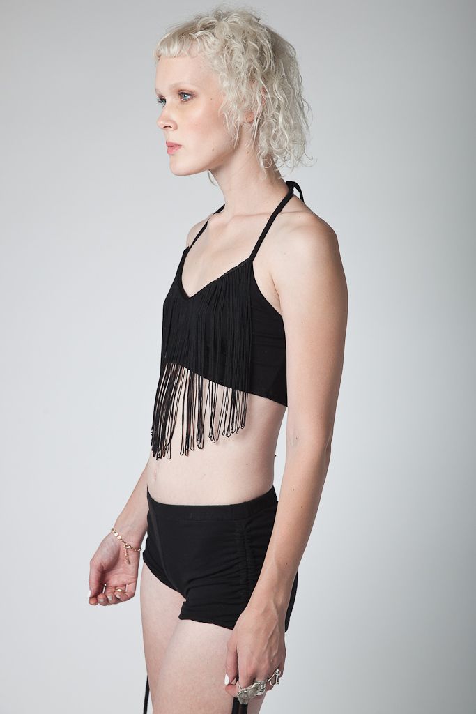 Black Fringe Top