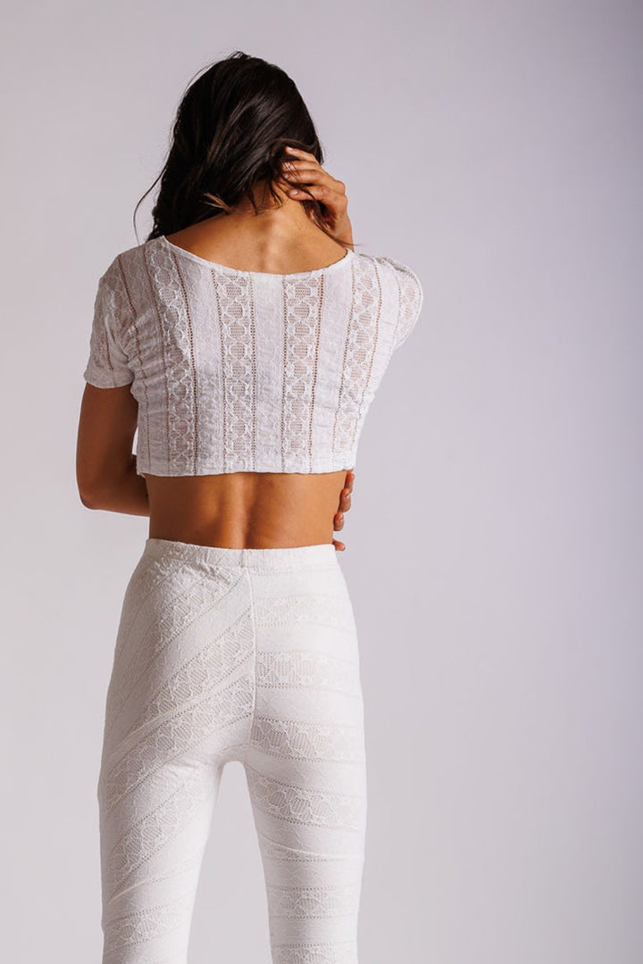 Cropped Fringe Lace Top