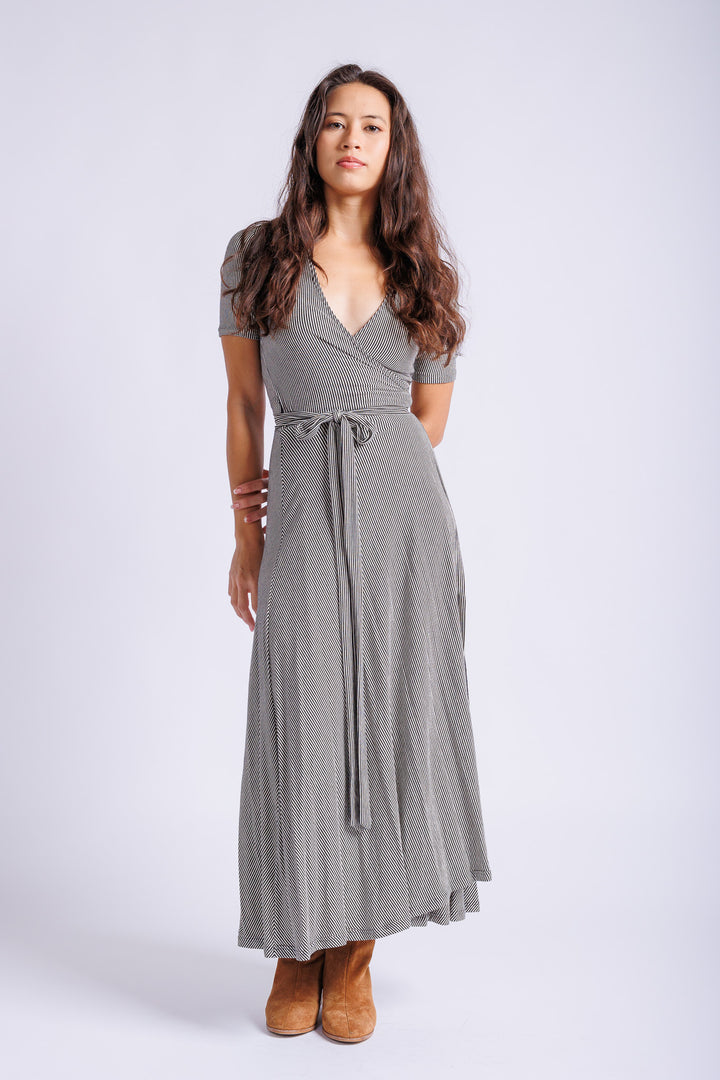 Short Sleeve Wrap Dress