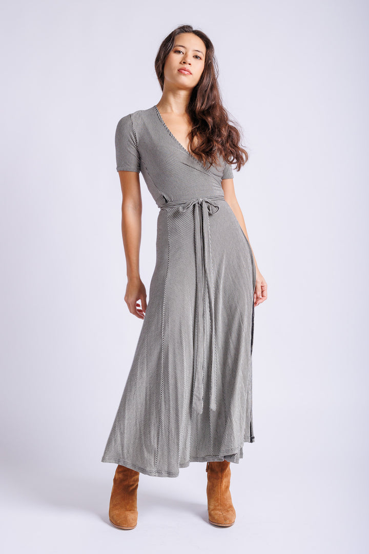 Short Sleeve Wrap Dress