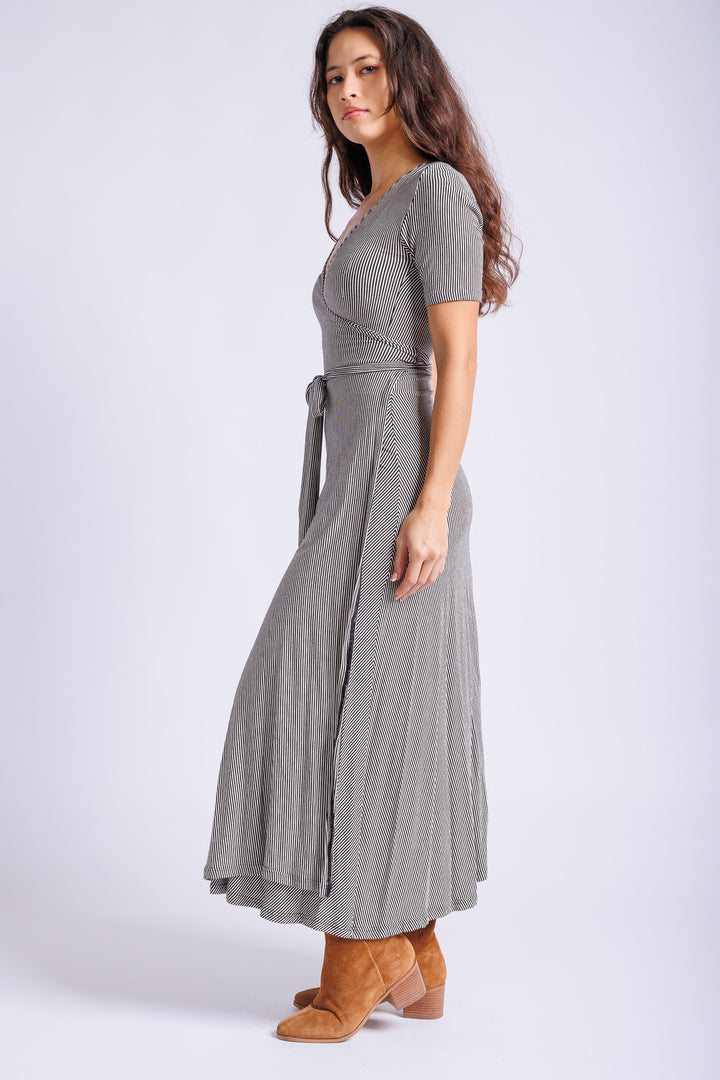 Short Sleeve Wrap Dress