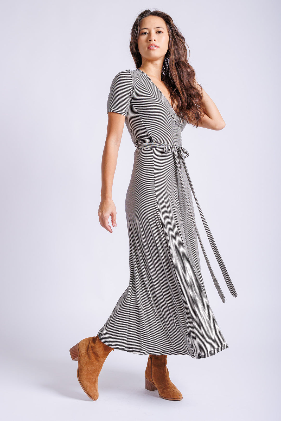 Short Sleeve Wrap Dress